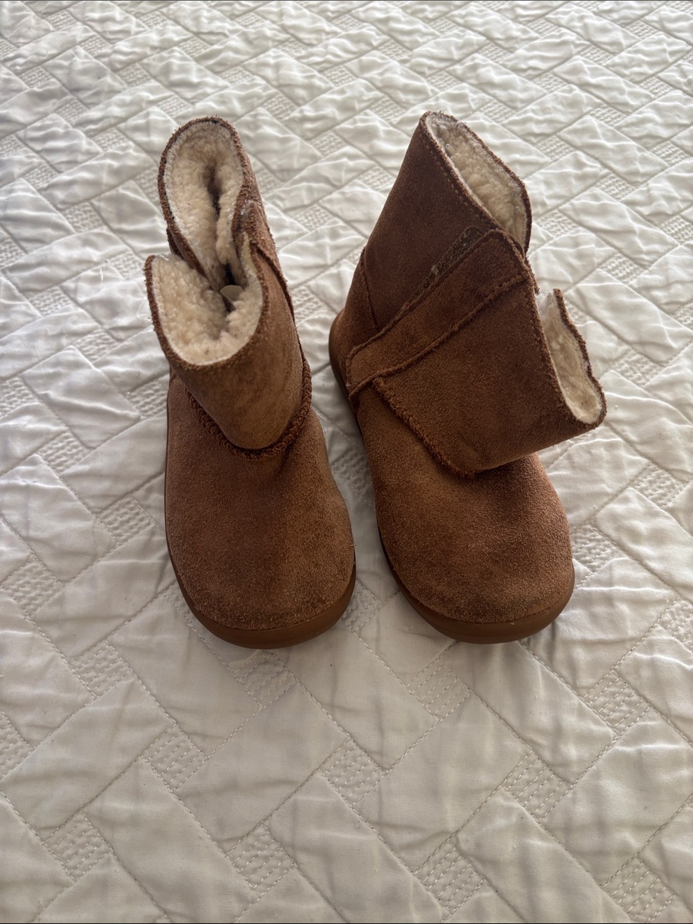 Ugg Brown Suede Shearling-Lined Baby Boots